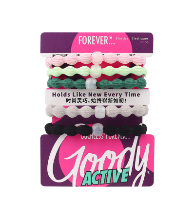 豌豆发圈运动夜光(B款)5根装-粉绿灰