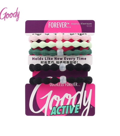 豌豆发圈运动夜光(A款)5根装-粉绿黑(3002178)